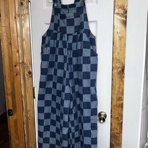 Checkered Blue Overalls